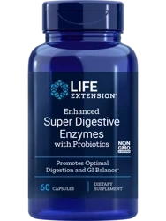 Enzymy - Enhanced Super Digestive Enzymes with Probiotics Life Extension (60 kapsułek) - suplement diety