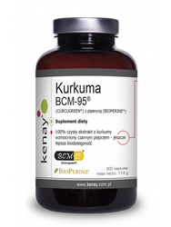 Kurkuma BCM-95® (CURCUGREEN®) z piperyną (BIOPERINE®) (300 kapsułek) - suplement diety