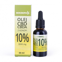 Olej z konopi 10% 3000mg C.B.D+C.B.D.A 30ml Biokonopia