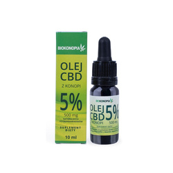 Olej z konopi 5% 500mg C.B.D 10ml Biokonopia